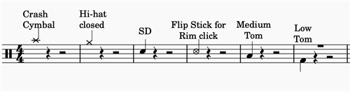 Rack Note Head Key